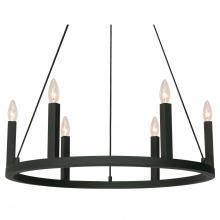 AFX Lighting, Inc. GRCP26CBBK - GRACE 6 LIGHT PENDANT CANDELABRA BASE