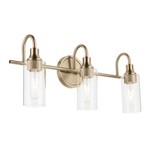 Kichler 55211CPZ - Kavi 23" 3-Light Vanity Light with Clear Glass in Champagne Bronze