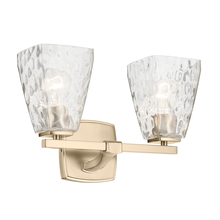 Kichler 55215CPZWTR - Marant 14.25" 2-Light Vanity Light with Clear Water Glass in Champagne Bronze