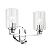 Kichler 55225CHFLU - Gioe 14.25" 2-Light Vanity Light with Clear Fluted Glass in Chrome