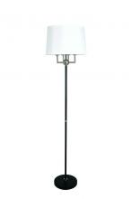 House of Troy A700-BLK/SN - Alpine 4 Light Cluster Black/Satin Nickel Floor Lamp with White Silk Softback Shade