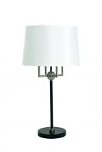 House of Troy A750-BLK/SN - Alpine 4 Light Cluster Black/Satin Nickel Table Lamp with White Silk Softback Shade