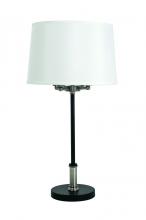 House of Troy A752-BLK/SN - Alpine 4 Light Cluster Black/Satin Nickel Table Lamp with White Silk Softback Shade