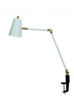 House of Troy AR403-WT/SB - Aria Clip On Table Lamp Spot Light White/Satin Brass