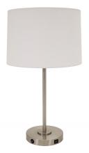 House of Troy BR150-SN - Brandon Table Lamps with USB Port in Satin Nickel