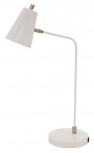 House of Troy K150-WT - Kirby LED Task Lamp in White with Satin Nickel Accents and USB Port