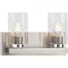  P300387-009 - Goodwin Collection Two-Light Brushed Nickel Modern Vanity Light with Clear Glass