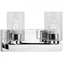  P300387-015 - Goodwin Collection Two-Light Polished Chrome Modern Vanity Light with Clear Glass