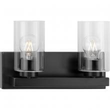  P300387-31M - Goodwin Collection Two-Light Matte Black Modern Vanity Light with Clear Glass