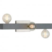 Progress P300319-009 - Mill Beam Collection Three-Light Brushed Nickel Industrial Style Bath Vanity Wall Light