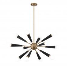 Crystorama 3812-AG - Zodiac 12 Light Aged Brass Chandelier