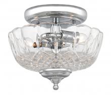 Crystorama 55-SF-CH - Crystorama 2 Light Polished Chrome Crystal Semi Flush Mount