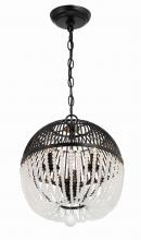 Crystorama DUV-623-MK - Duval 3 Light Matte Black Pendant