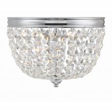 Crystorama NOL-312-CH-CL-MWP - Nola 2 Light Polished Chrome Flush Mount