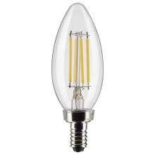 Satco Products Inc. S21820 - 4 Watt B11 LED; Clear; Candelabra Base; 3000K; 350 Lumens; 120 Volt; 2-Pack