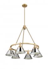 Golden 3306-6 BCB-CH - Orwell BCB 6 Light Chandelier in Brushed Champagne Bronze with Chrome shades