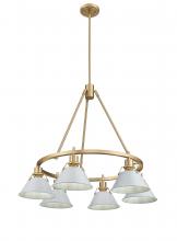 Golden 3306-6 BCB-DB - Orwell BCB 6 Light Chandelier in Brushed Champagne Bronze with Dusky Blue shades