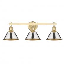 Golden 3306-BA3 BCB-CH - Orwell BCB 3 Light Bath Vanity in Brushed Champagne Bronze with Chrome shades