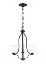 Generation Lighting 3139003EN3-710 - Emmons traditional 3-light LED indoor dimmable ceiling chandelier pendant light in bronze finish wit