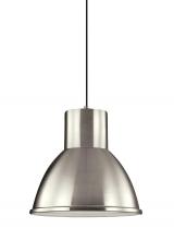 Generation Lighting 6517401EN3-962 - Division Street contemporary 1-light LED indoor dimmable ceiling hanging single pendant light in bru