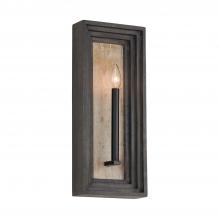 Capital 654011EB - 1-Light Candle Sconce in Matte Black and Handcrafted Mango Wood in Espresso Stain