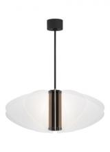 Visual Comfort & Co. Modern Collection SLPD28430B - Sean Lavin Nyra 1-light dimmable LED large pendant with nightshade black finish and acrylic shade