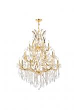 Elegant 2800D38G/RC - Maria Theresa 28 Light Gold Chandelier Clear Royal Cut Crystal