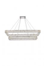 Elegant 3504G50L2C - Monroe 50 Inch LED Double Rectangle Pendant in Chrome