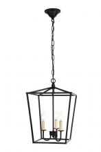 Elegant LD6008D12BK - Maddox Collection Pendant D12.5 H18.25 Lt:3 Black Finish