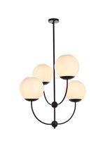 Elegant LD653D30BK - Lennon 31.5 Inch Pendant in Black with White Shade