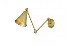 Elegant LD7323W6BRA - Ledger 1 Light Brass Swing Arm Wall Sconce