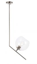 Elegant LD8033D10C - Ryland 1 Light Chrome and Clear Glass Pendant