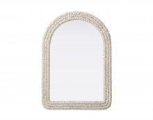 Elegant MR4G3042LN - Arch Cornhusk Mirror 30x42 in Linen White