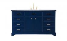 Elegant VF15060BL - 60 Inch Single Bathroom Vanity in Blue