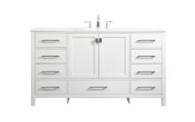 Elegant VF18860WH - 60 Inch Single Bathroom Vanity in White