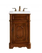 Elegant VF30421TK-VW - 21 Inch Single Bathroom Vanity in Teak with Ivory White Engineered Marble