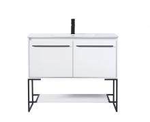 Elegant VF42040WH - 40 Inch Single Bathroom Vanity in White