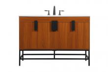 Elegant VF48848MTK - 48 Inch Single Bathroom Vanity in Teak