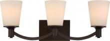 Nuvo 60/5923 - Laguna - 3 Light Vanity with White Glass - Aged Bronze Finish